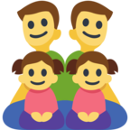 👨‍👨‍👧‍👧 «Family: Man, Man, Girl, Girl» Emoji para Facebook / Messenger