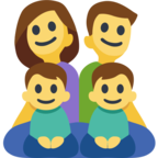 👨‍👩‍👦‍👦 Facebook / Messenger «Family: Man, Woman, Boy, Boy» Emoji