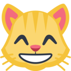 😸 Смайлик Facebook / Messenger «Grinning Cat Face With Smiling Eyes» - На сайте Facebook