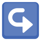 ↪ Facebook / Messenger «Left Arrow Curving Right» Emoji - Version du site Facebook
