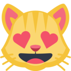 😻 Смайлик Facebook / Messenger «Smiling Cat Face With Heart-Eyes»