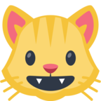 😺 Смайлик Facebook / Messenger «Smiling Cat Face With Open Mouth»