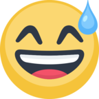 😅 «Smiling Face With Open Mouth & Cold Sweat» Emoji para Facebook / Messenger - Versión del sitio web de Facebook