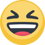 😆 Смайлик Facebook / Messenger «Smiling Face With Open Mouth & Closed Eyes»