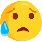 😥 Facebook / Messenger «Disappointed but Relieved Face» Emoji - Messenger Application version