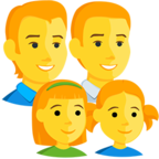 👨‍👨‍👧‍👧 «Family: Man, Man, Girl, Girl» Emoji para Facebook / Messenger - Versión de la aplicación Messenger