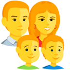 👨‍👩‍👦‍👦 «Family: Man, Woman, Boy, Boy» Emoji para Facebook / Messenger - Versión de la aplicación Messenger