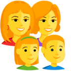 👩‍👩‍👧‍👦 Смайлик Facebook / Messenger «Family: Woman, Woman, Girl, Boy» - В Messenger'е