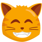 😸 «Grinning Cat Face With Smiling Eyes» Emoji para Facebook / Messenger - Versión de la aplicación Messenger