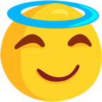 😇 «Smiling Face With Halo» Emoji para Facebook / Messenger - Versión de la aplicación Messenger