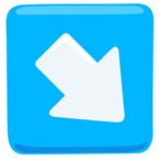 ↘ «Down-Right Arrow» Emoji para Facebook / Messenger - Versión de la aplicación Messenger