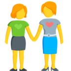 👭 «Two Women Holding Hands» Emoji para Facebook / Messenger - Versión de la aplicación Messenger