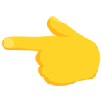 👈 Facebook / Messenger «Backhand Index Pointing Left» Emoji - Version de l'application Messenger