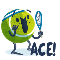Stickers de Facebook Ace, la estrella del tenis