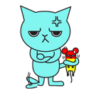 Facebook sticker Blue Cat #15