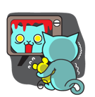 Facebook sticker Blue Cat #34