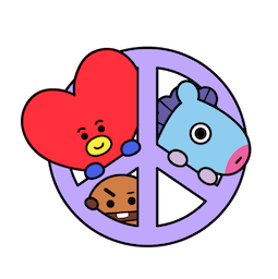 Sticker de Facebook Paz y amor con BT21 #6
