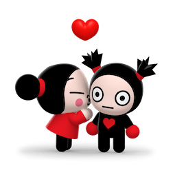Kiss, Love, Pucca Facebook sticker #14
