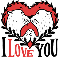 Facebook sticker Otter in Love #2