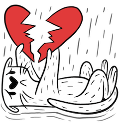 Otter in Love Facebook sticker #9