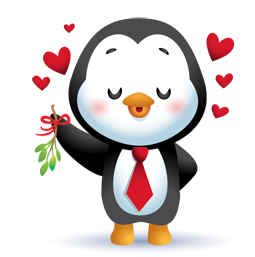 Sticker de Facebook Pingouins des fêtes #24