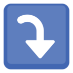 ⤵ «Right Arrow Curving Down» Emoji para Facebook / Messenger
