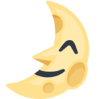 🌛 «First Quarter Moon With Face» Emoji para Facebook / Messenger