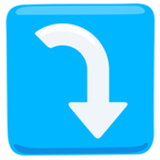 ⤵ «Right Arrow Curving Down» Emoji para Facebook / Messenger - Versión de la aplicación Messenger