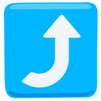 ⤴ «Right Arrow Curving Up» Emoji para Facebook / Messenger - Versión de la aplicación Messenger