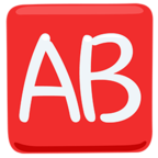 🆎 «Ab Button (blood Type)» Emoji para Facebook / Messenger - Versión de la aplicación Messenger