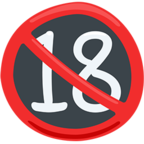 🔞 «No One Under Eighteen» Emoji para Facebook / Messenger - Versión de la aplicación Messenger