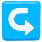 ↪ Facebook / Messenger «Left Arrow Curving Right» Emoji - Messenger-Anwendungs version