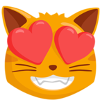 😻 «Smiling Cat Face With Heart-Eyes» Emoji para Facebook / Messenger - Versión de la aplicación Messenger