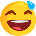 😅 Смайлик Facebook / Messenger «Smiling Face With Open Mouth & Cold Sweat» - В Messenger'е