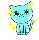 Стикер Facebook Синяя кошка #8