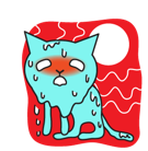 Стикер Facebook Синяя кошка #36