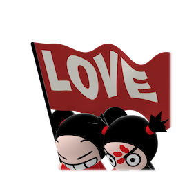 Kiss, Love, Pucca Facebook sticker #15