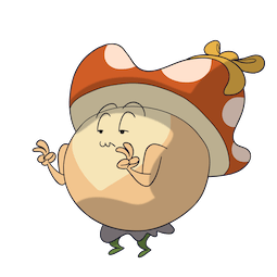 Little Mushroom and Chubby Wolf Facebook sticker #11