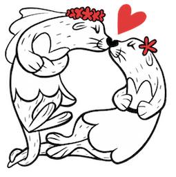 Facebook sticker Otter in Love #6
