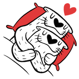Facebook sticker Otter in Love #11