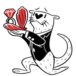 Otter in Love Facebook sticker #18