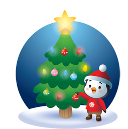 Waddles Holiday Facebook sticker #28