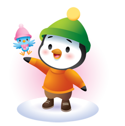 Sticker de Facebook Pingouins d’hiver #17